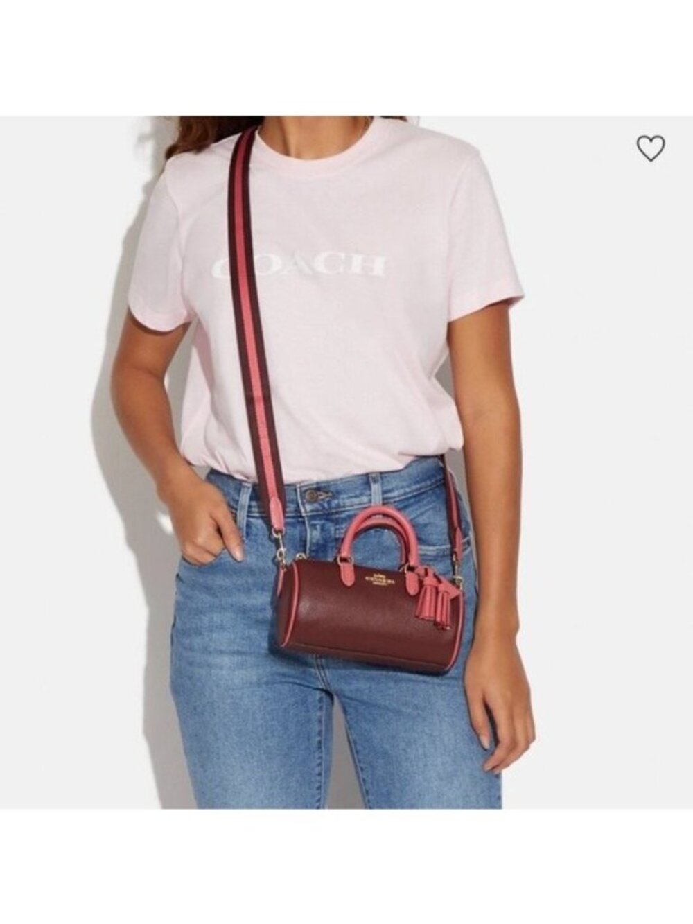 Coach Lacey Crossbody In Gold Wine Multi - Picture 12 of 12